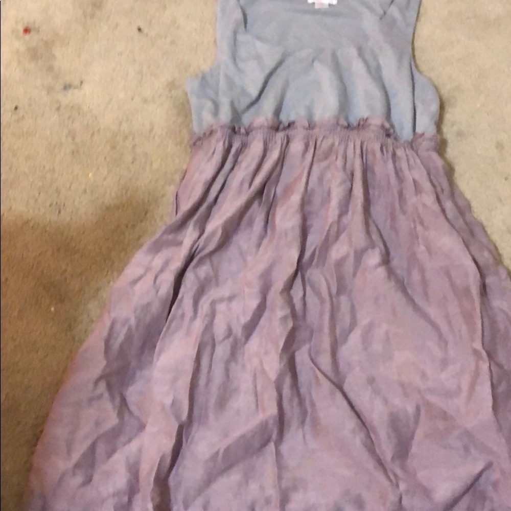 Gray and purple dress